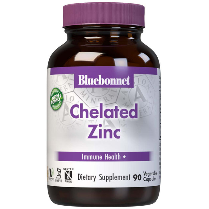 Albion Chelated Zinc 30 mg, 90 Vcaps, Bluebonnet Nutrition