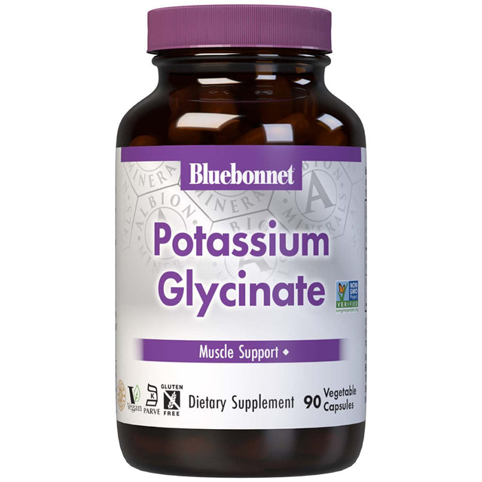 Albion Potassium Glycinate 99 mg, 90 Vcaps, Bluebonnet Nutrition