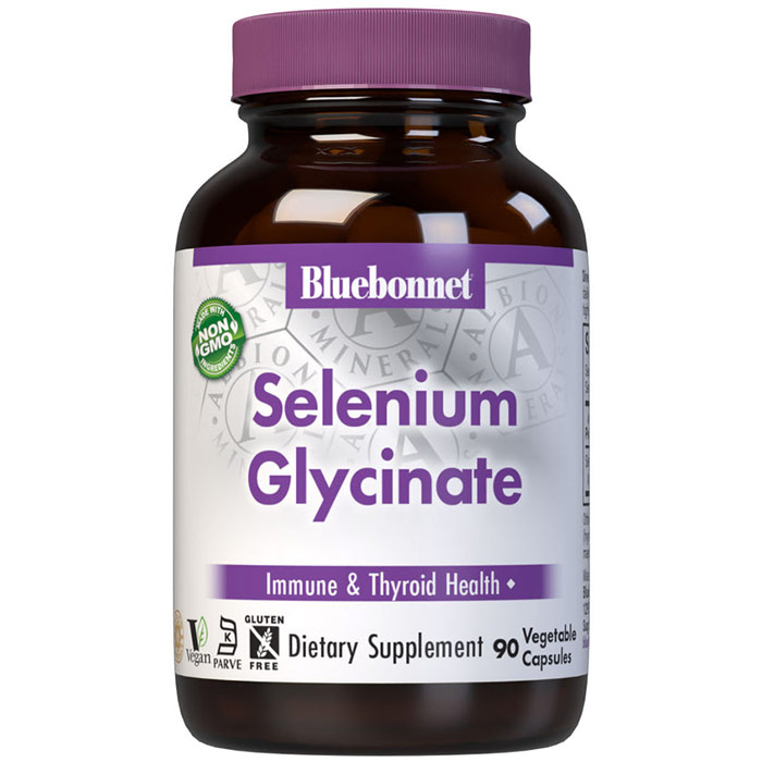 Albion Selenium Glycinate 200 mcg, Yeast Free, 90 Vcaps, Bluebonnet Nutrition