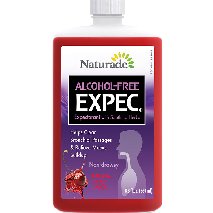 Naturade Alcohol Free Expec, Herbal Expectorant, Natural Cherry Flavor, 8.8 oz, Naturade