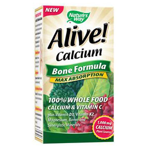 Alive! Calcium, Whole Food, Bone Formula, 120 Tablets, Natures Way