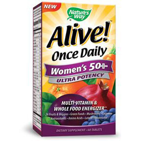 Alive! Once Daily Womens 50+ Multi-Vitamin, 60 Tablets, Natures Way