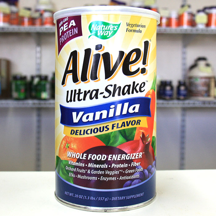 Alive! Ultra-Shake Pea Protein, Vanilla Shake, 1.3 lb, Natures Way