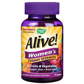 Alive! Women's Gummy Vitamins, Chewable Multi-Vitamins, 75 Chews, Nature's Way