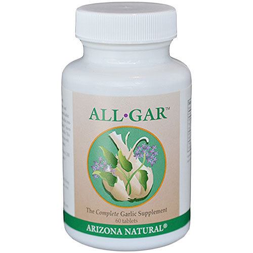 Arizona Natural All-Gar, Allicin-Rich Odorless Garlic Supplement, 60 Tablets, Arizona Natural