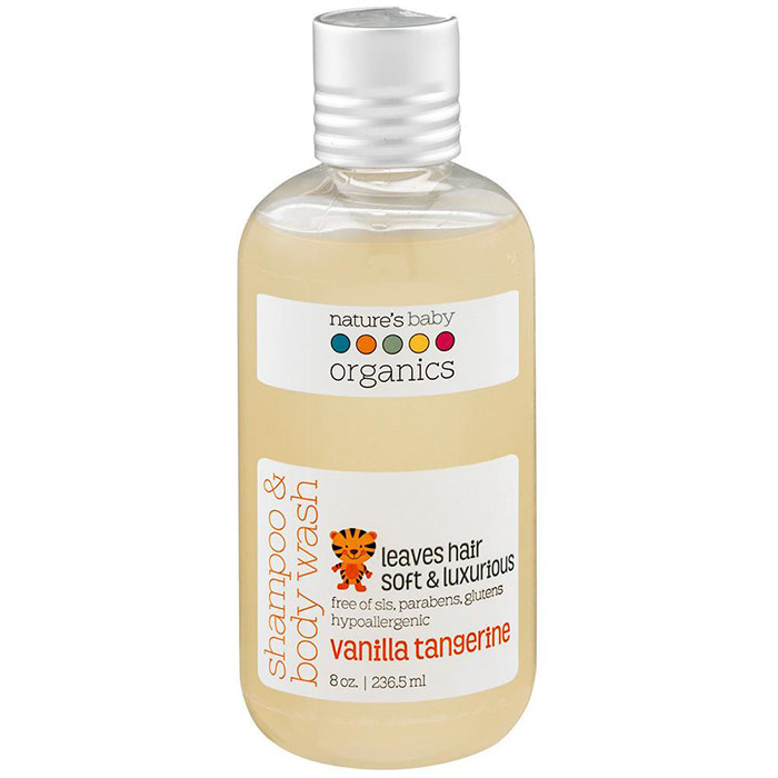 All Natural Shampoo and Body Wash, Vanilla Tangerine, 8 oz, Natures Baby Products