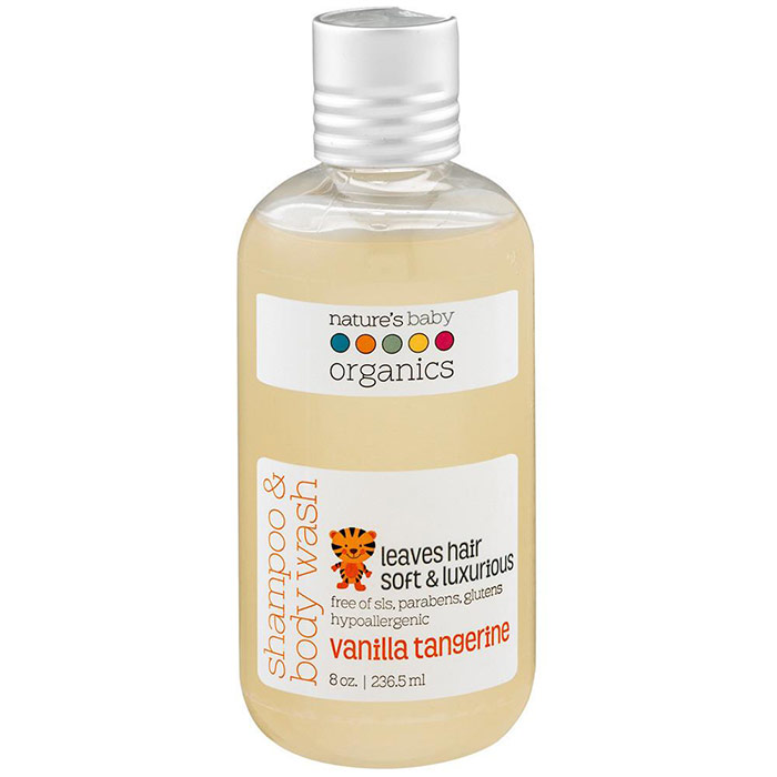 Nature's Baby Organics All Natural Shampoo and Body Wash, Vanilla Tangerine, 8 oz, Nature's Baby Products