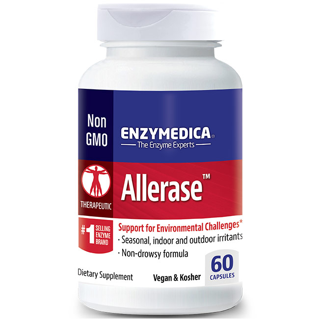 Allerase, Relief for Seasonal & Respiratory Irritants, 60 Capsules, Enzymedica