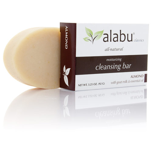 Almond Moisturizing Cleansing Bar Soap, with Goat Milk & Essential Oils, 3.25 oz, Alabu Skin Care