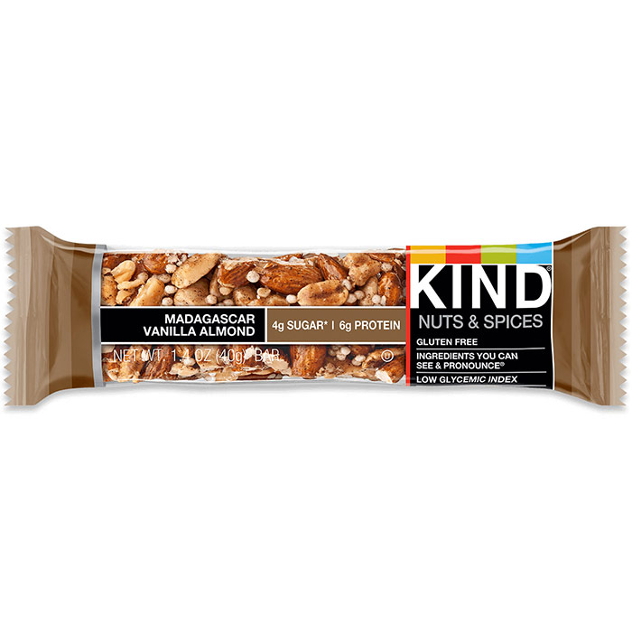 Madagascar Vanilla Almond Bar, 1.4 oz x 12 Bars, KIND Bars