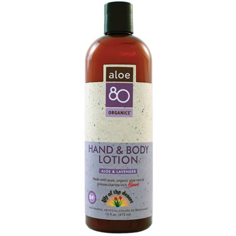 Aloe Vera 80 Aloe 80 Organics Hand & Body Lotion - Lavendar 16 oz
