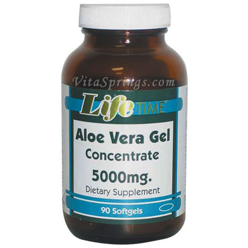Aloe Vera Gel Concentrate 5000 mg, 90 Softgels, LifeTime