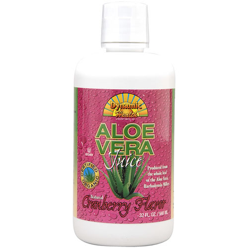 Dynamic Health Laboratories Organic Aloe Vera Juice, Cranberry Flavor, 32 oz, Dynamic Health Labs