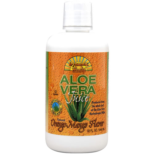 Organic Aloe Vera Juice, Orange-Mango Flavor, 32 oz, Dynamic Health Labs