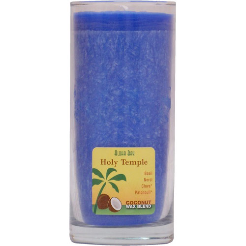 Eco Palm Wax Aloha Jar Candle with Pure Essential Oils, Holy Temple (Royal Blue), 8 oz, Aloha Bay