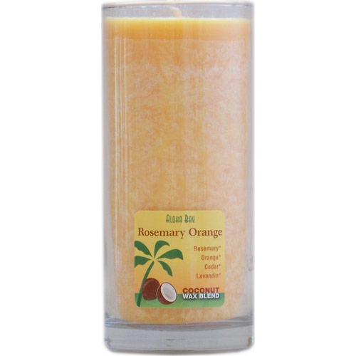 Eco Palm Wax Aloha Jar Candle with Pure Essential Oils, Rosemary Orange (Peach), 8 oz, Aloha Bay