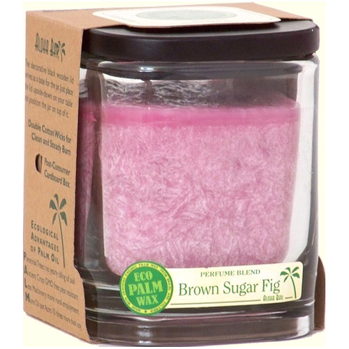 Eco Palm Wax Aloha Jar Candle with Perfume Blends, Brown Sugar Fig (Light Rose), 8 oz, Aloha Bay