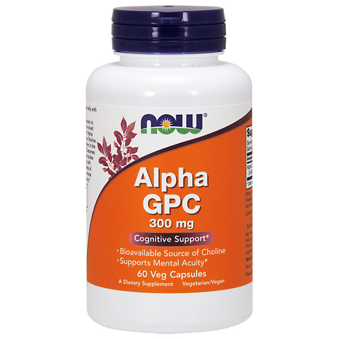 Alpha GPC 300 mg, 60 Vcaps, NOW Foods