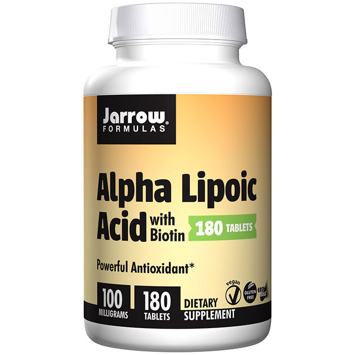 Alpha Lipoic Acid 100 mg with Biotin, 180 Tablets, Jarrow Formulas