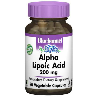 Alpha Lipoic Acid 200 mg, 30 Vegetable Capsules, Bluebonnet Nutrition
