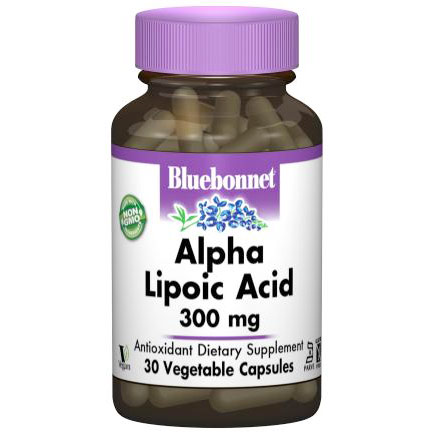 Alpha Lipoic Acid 300 mg, 30 Vegetable Capsules, Bluebonnet Nutrition