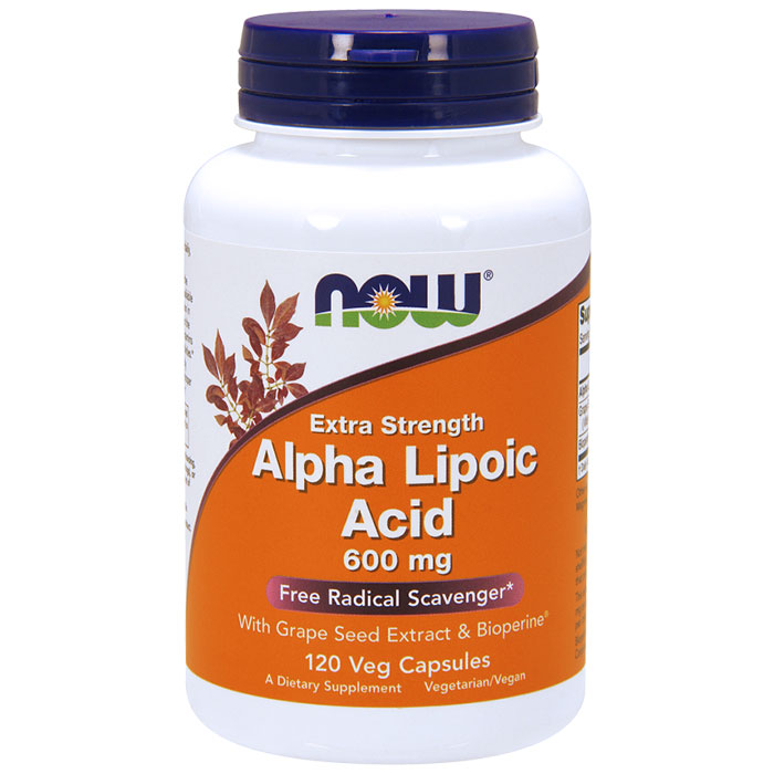Alpha Lipoic Acid ALA 600 mg, 120 Vcaps, NOW Foods
