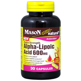 Alpha Lipoic Acid 600 mg, Extra Strength, 30 Capsules, Mason Natural