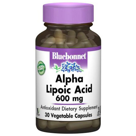 Alpha Lipoic Acid 600 mg, 30 Vegetable Capsules, Bluebonnet Nutrition