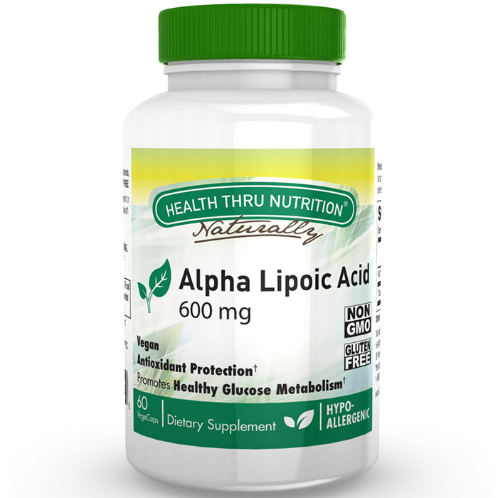 Alpha Lipoic Acid (ALA) 600 mg, 60 VegeCaps, Health Thru Nutrition