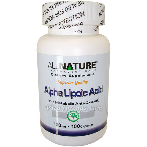 Alpha Lipoic Acid 100mg 100 Capsules, All Nature