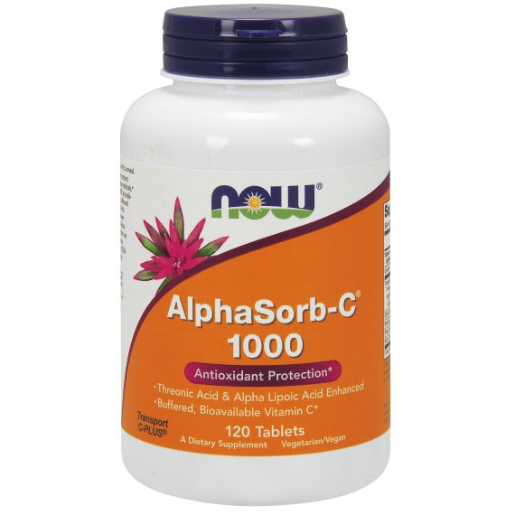 NOW Foods AlphaSorb-C 1000 mg, Buffered Bioavailable Vitamin C, 120 Tablets, NOW Foods