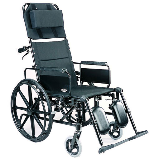 Karman Healthcare Inc. Aluminum Ultra Light Weight Full Recliners, 16 Inch Seat Width, Adjustable Height Pillow, Karman