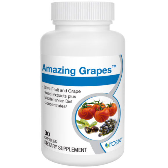 Amazing Grapes (Grape Seed + Olive Leaf Extract), 60 Capsules, Roex
