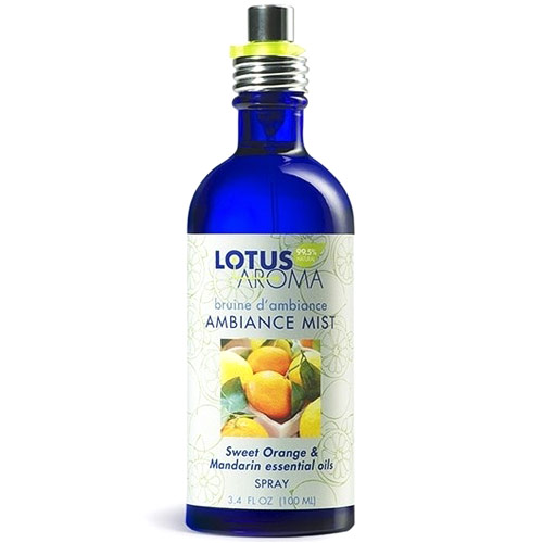 Lotus Aroma Ambiance Mist, Sweet Orange & Mandarin Essential Oils Spray, 3.4 oz, Lotus Aroma