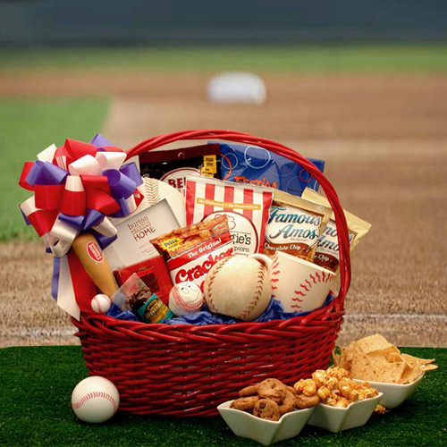 Elegant Gift Baskets Online American Baseball Fanatics Gift Basket, Elegant Gift Baskets Online