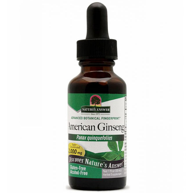 American Ginseng Alcohol Free Extract Liquid 1 oz from Natures Answer