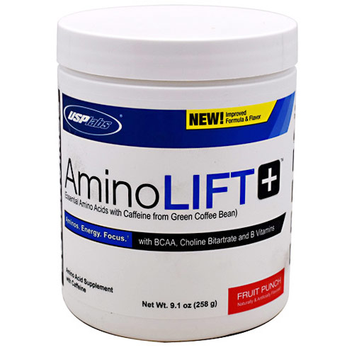 Amino Lift Plus Powder, Essential Amino Acids with Caffeine, 30 Servings (9.1 oz), USPLabs