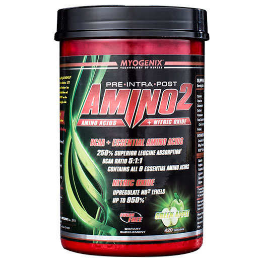 Myogenix Amino2 Powder, Amino Acids + Nitric Oxide, 420 g, Myogenix