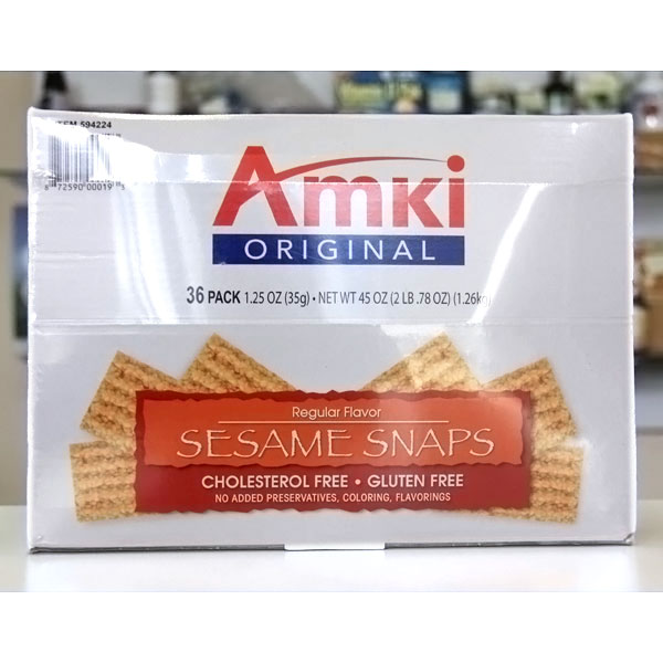 Amki Original Sesame Snaps, Regular Flavor, 36 Pack (45 oz)