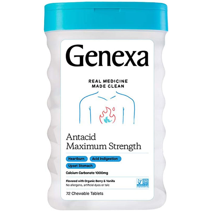 Antacid Maximum Strength, 72 Chewable Tablets, Genexa