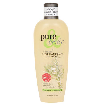Pure & Basic Natural Anti-Dandruff Shampoo, Tea Tree & Rosemary, 12 oz, Pure & Basic