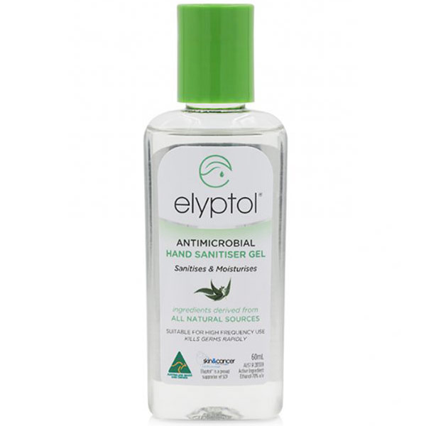 Antimicrobial Hand Sanitizer Gel Travel Size, 2 oz x 6 Bottles, Elyptol