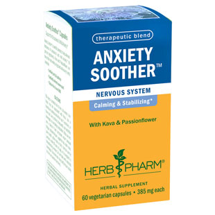 Anxiety Soother, With Kava & Passionflower, 60 Vegetarian Capsules, Herb Pharm