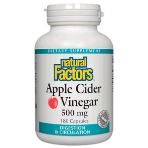 Apple Cider Vinegar 500mg 180 Capsules, Natural Factors