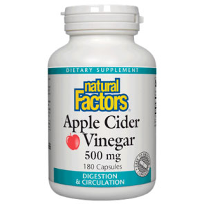 Apple Cider Vinegar 500mg 180 Capsules, Natural Factors