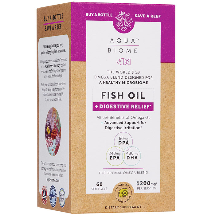 Aqua Biome Fish Oil Digestive Relief, 60 Softgels, Enzymedica