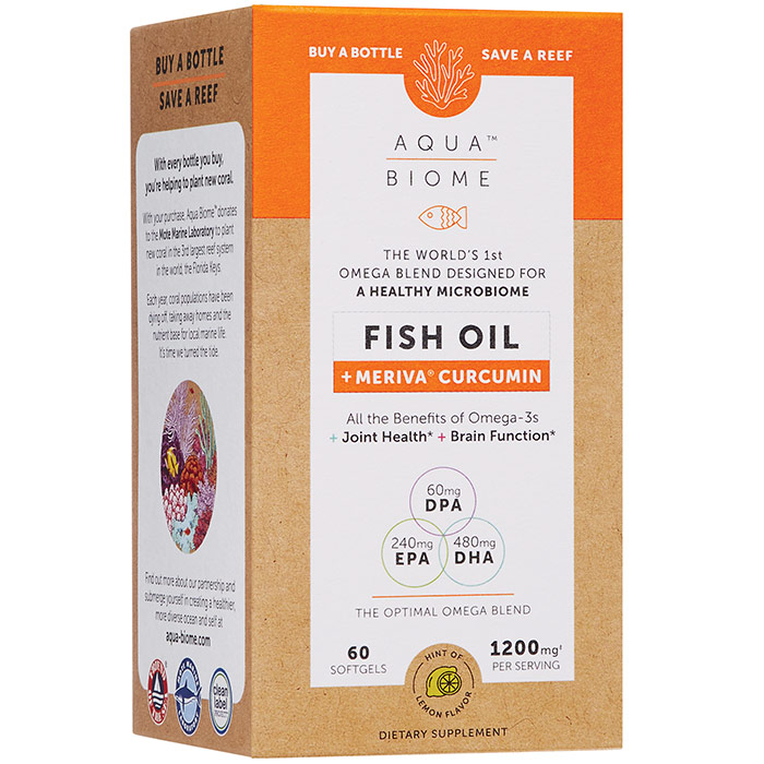 Aqua Biome Fish Oil Meriva Curcumin, 60 Softgels, Enzymedica