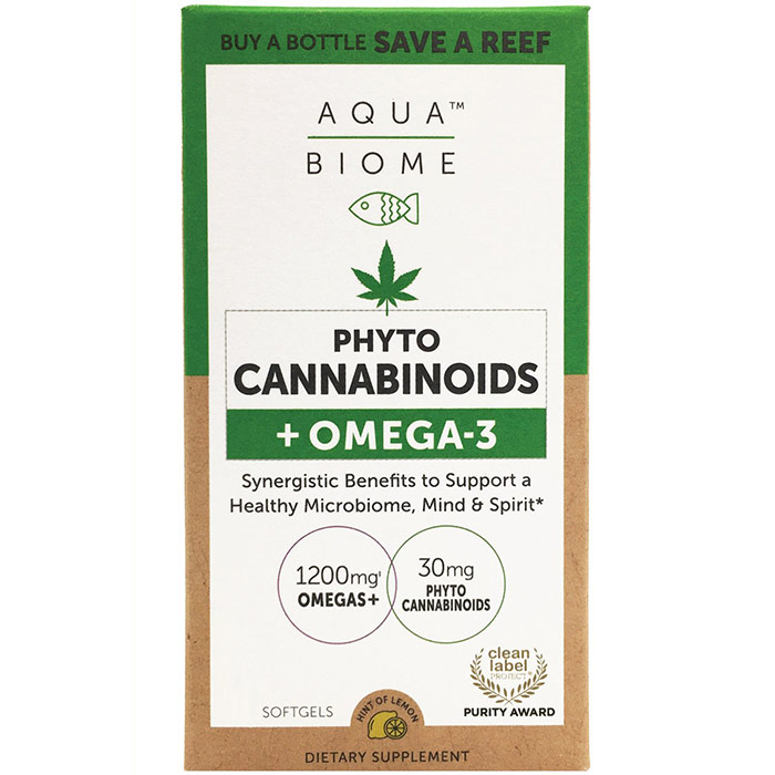 Aqua Biome Phytocannabinoids + Omega-3, 30 Softgels, Enzymedica