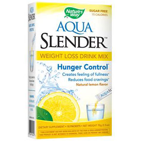 Aqua Slender Weight Loss Drink Mix - Natural Lemon, 10 Packets, Nature's Way