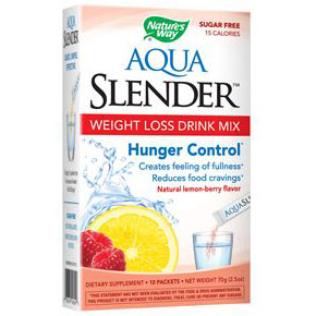 Nature's Way Aqua Slender Hunger Control Drink Mix - Lemon Berry, 10 Packets, Nature's Way
